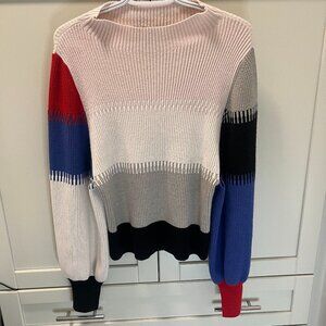 Vintage FRENCH CONNECTION Color Block Knit Sweater Size Small Y2K